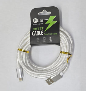 ELITE USB TYPE A TO LIGHTNING 10 FT CABBLE