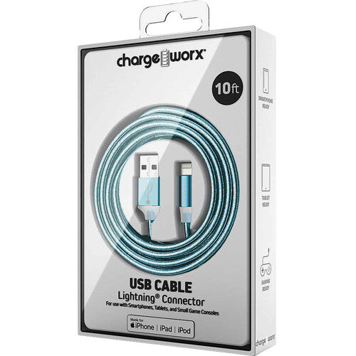 CHARGE WORX LIGHTNING CABLE 10-FT