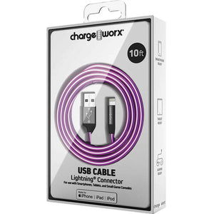 CHARGE WORX LIGHTNING CABLE 10-FT